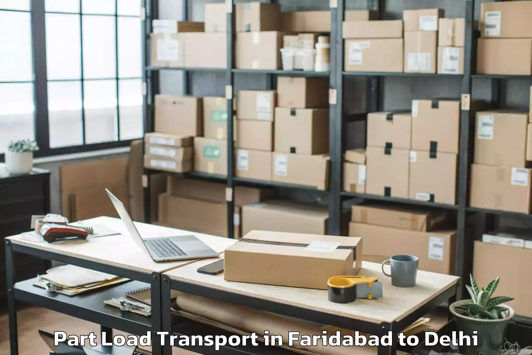 Easy Faridabad to Mgf Metropolitan Mall Delhi Part Load Transport Booking